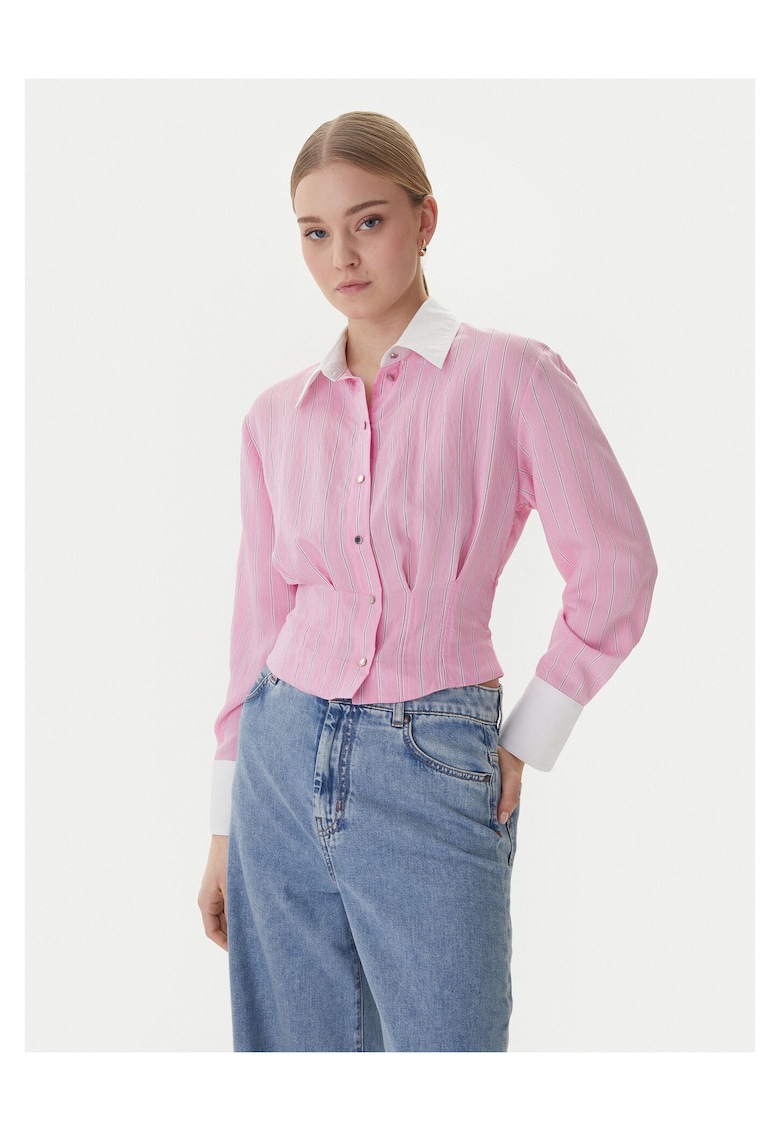 Camasa dama - slim fit - roz - 83% viscoza - 17% poliamida - Roz