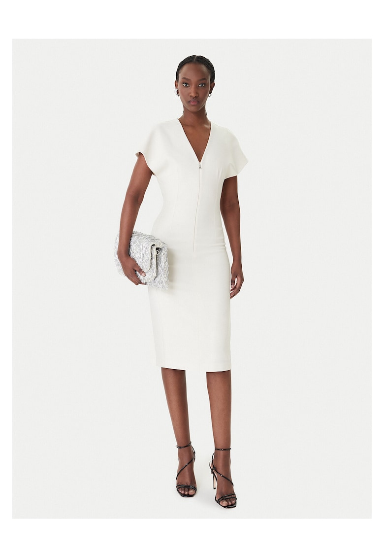 Rochie cocktail Femeie - fermoar - ecru - poliester