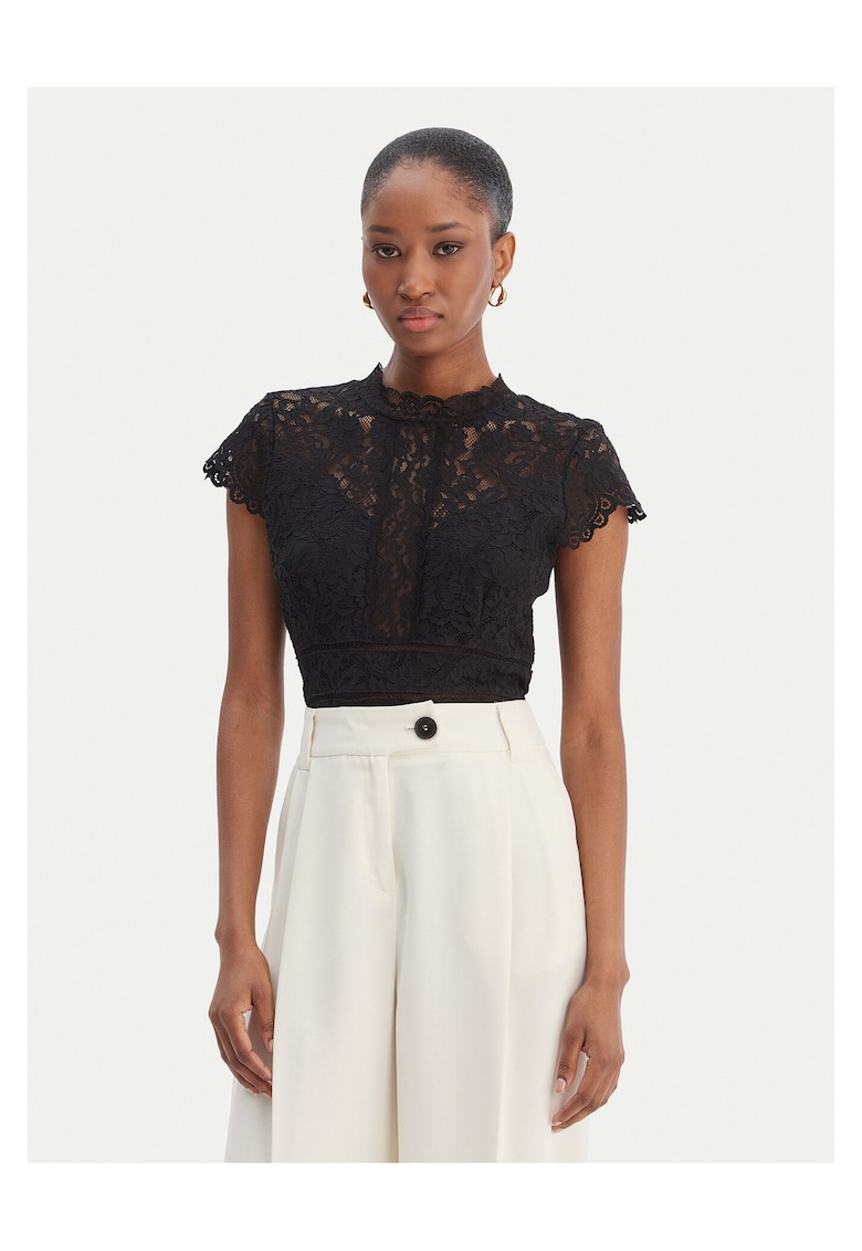 Bluza dama - slim fit - negru - 72% poliamida - 24% viscoza - 4% elastan -