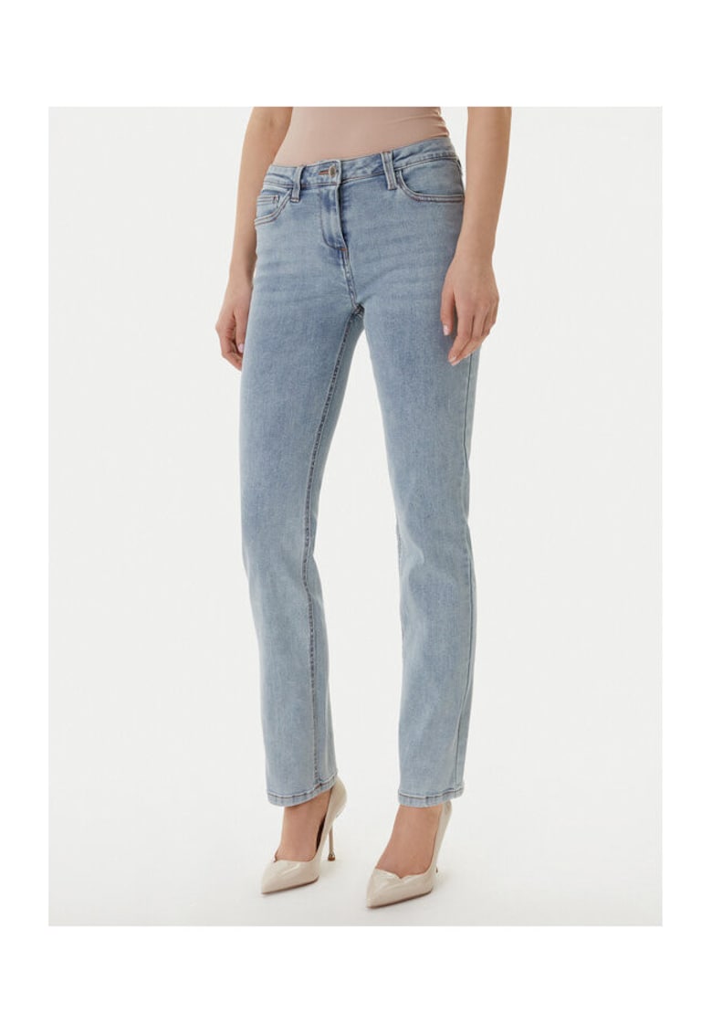 Blugi dama - slim fit - albastru - 71% bumbac - 25% poliester reciclat