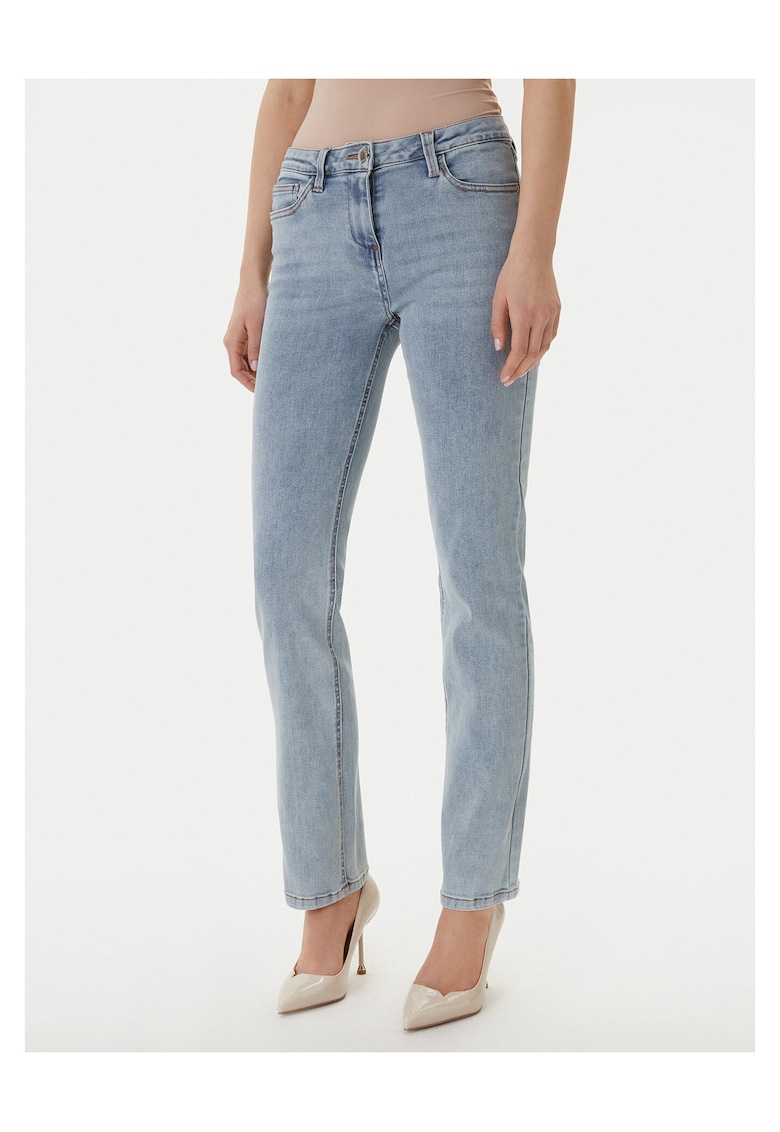 Blugi dama - slim fit - albastru - 71% bumbac - 25% poliester reciclat