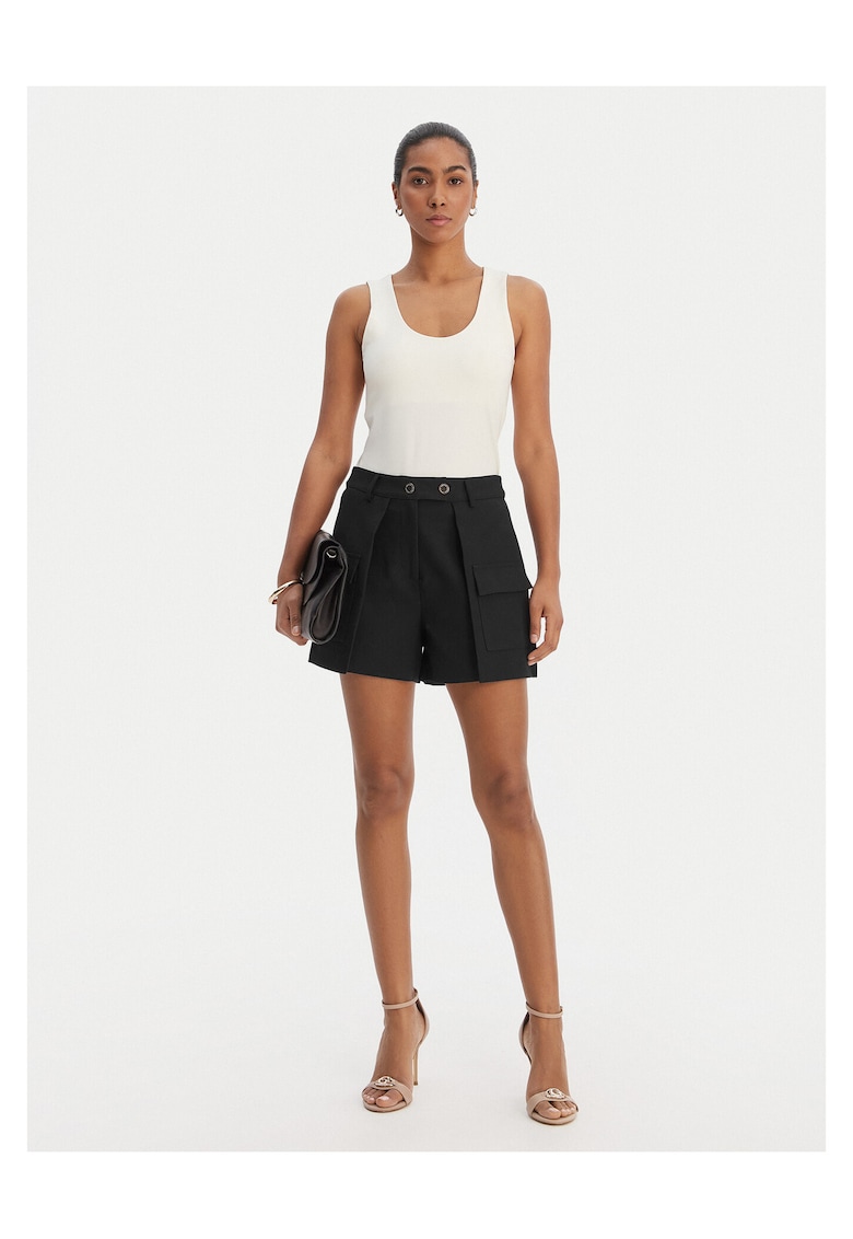 Pantaloni scurti dama - negru - poliester reciclat/viscoza/elastan