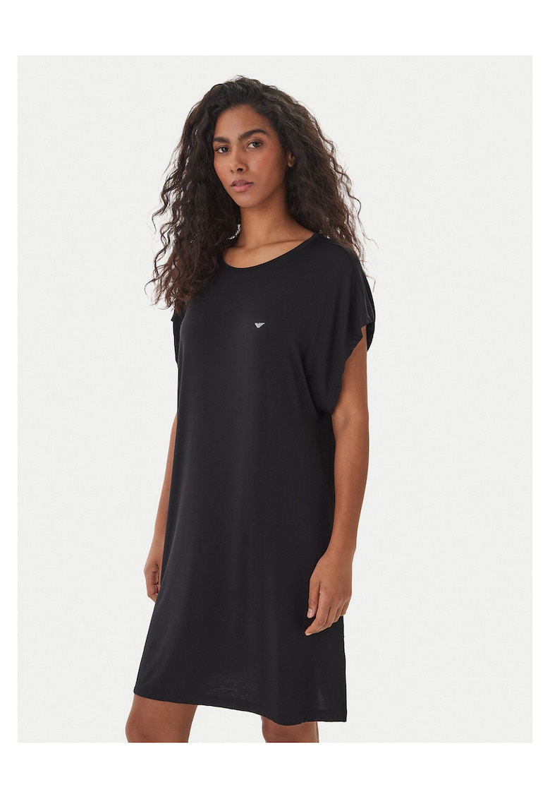 Pijamale dama - camasa de noapte - negru - viscoza