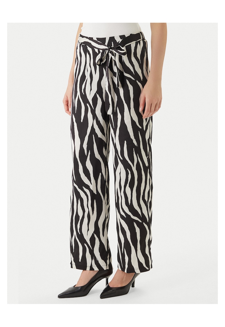 Pantaloni dama - poliester - alb/negru - 659875 - Alb/Negru