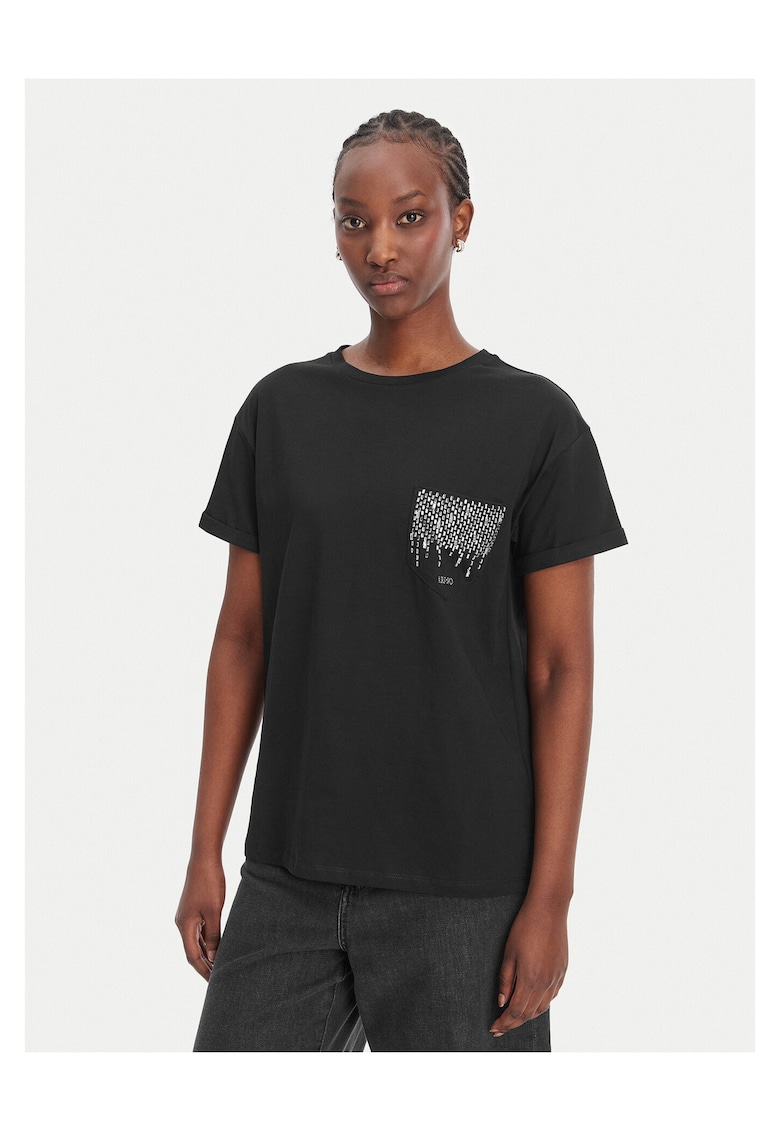 Tricou negru pentru dama din bumbac - Negru