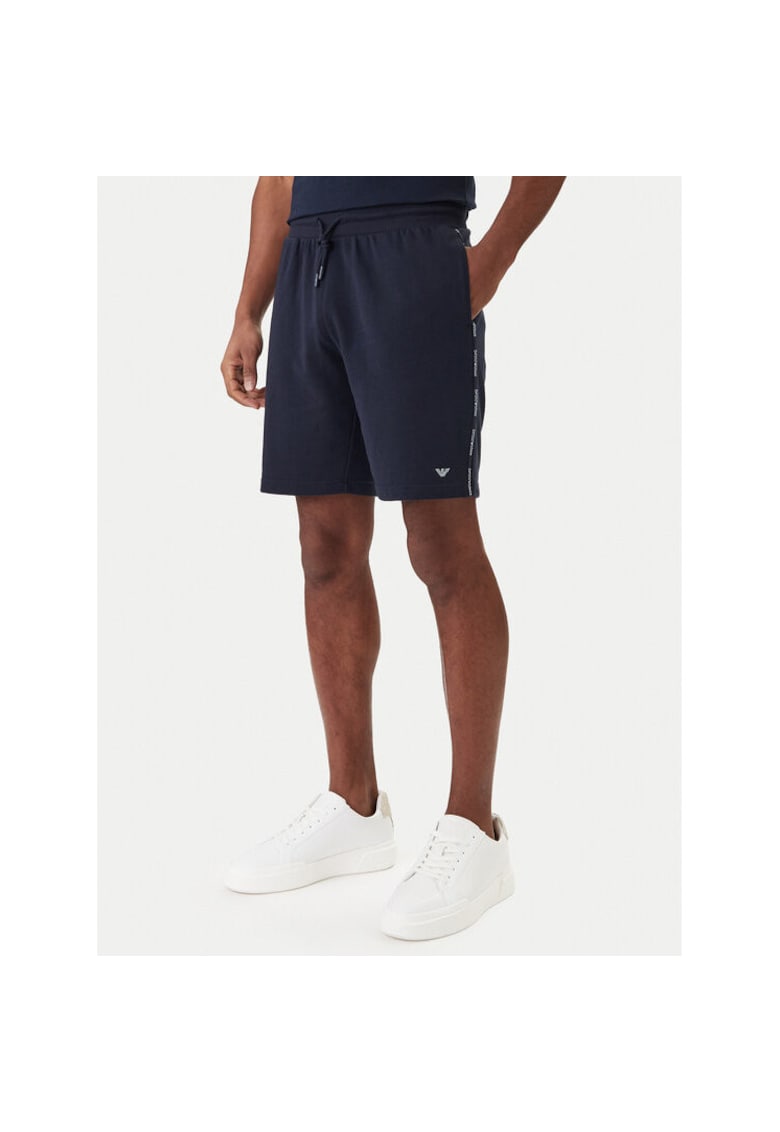 Pantaloni sport barbati - Emporio Armani - bleumarin - 75% bumbac - 25% poliester