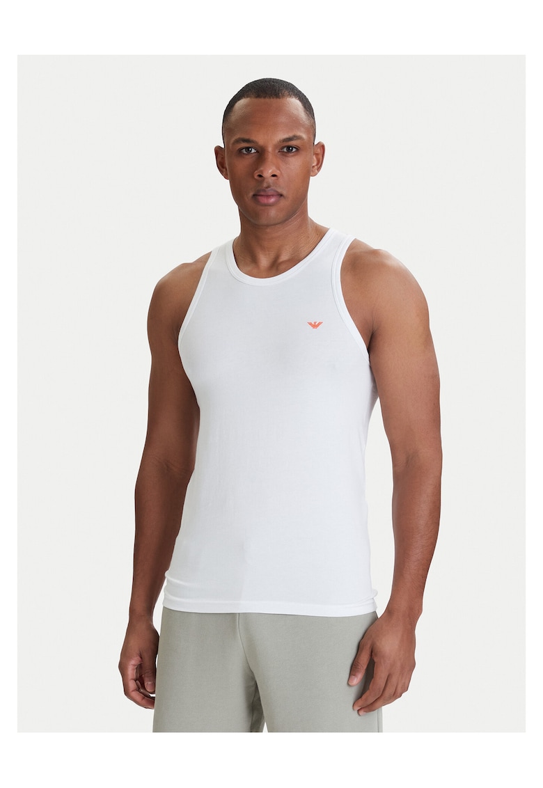 Maiou barbati - bumbac - slim fit - alb