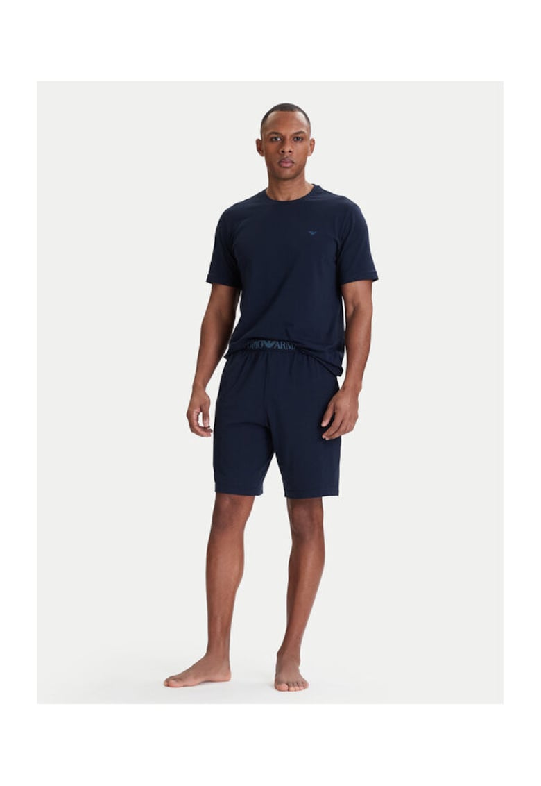 Pijama barbati - bumbac - bleumarin - 95% bumbac - 5% elastan - Bleumarin