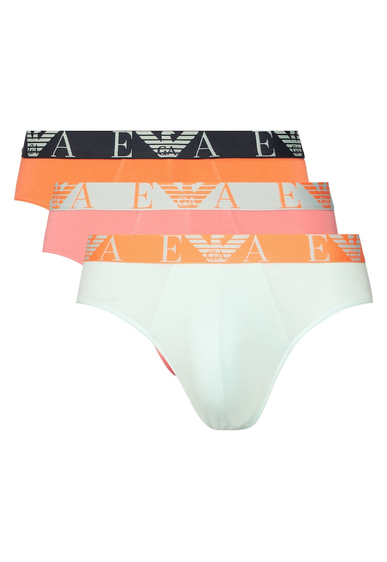 Set 3 perechi chiloti barbati - Emporio Armani - colorat - bumbac