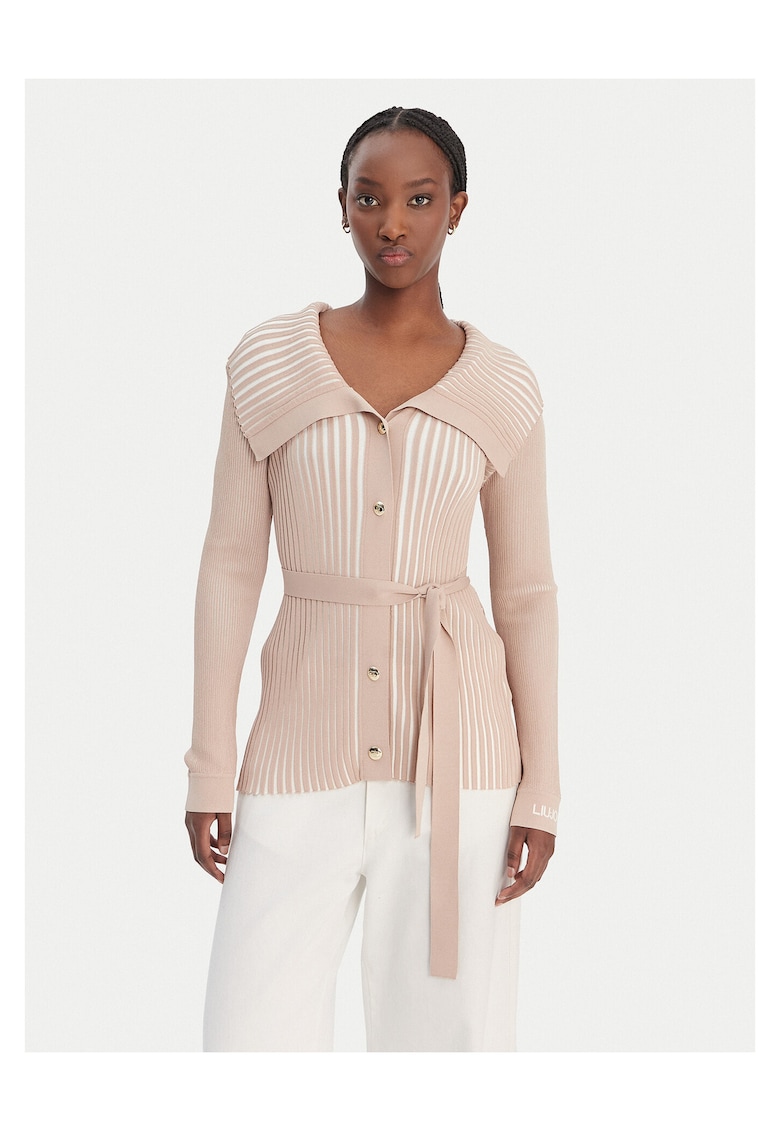 Cardigan dama - dungi - bej - 65% viscoza - 35% poliamida