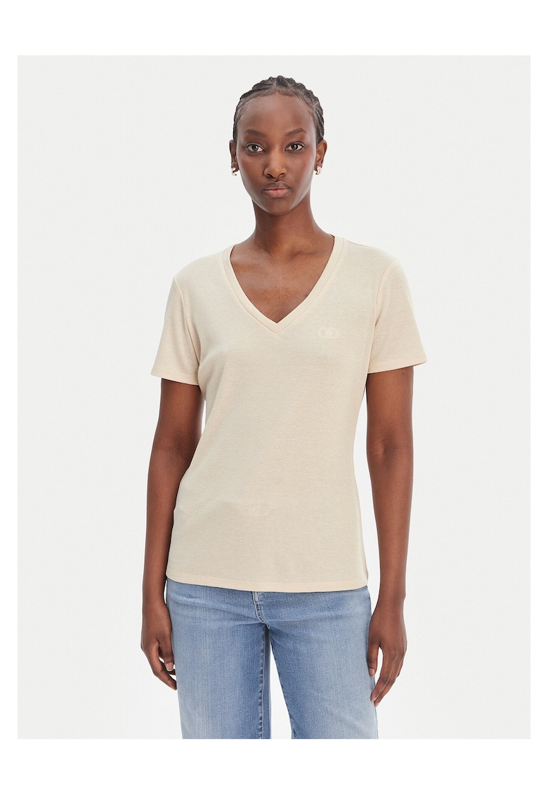 Tricou dama - ecru - 62% viscoza - 35% poliamida