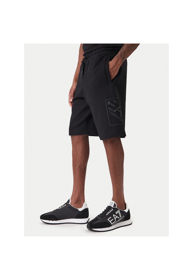 Pantaloni scurti sport Barbat - bumbac - negru