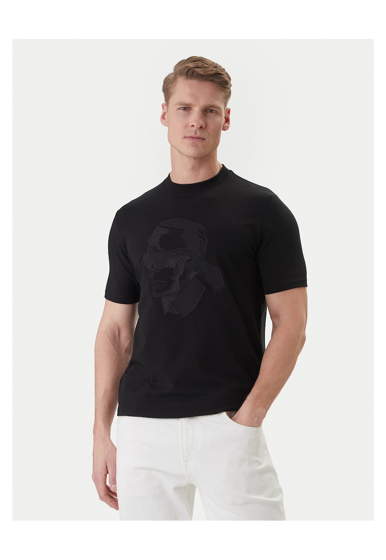 Tricou lejer - negru - bumbac organic