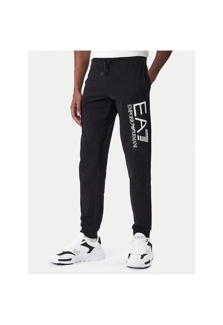 Pantaloni trening pentru barbati - din bumbac - negru