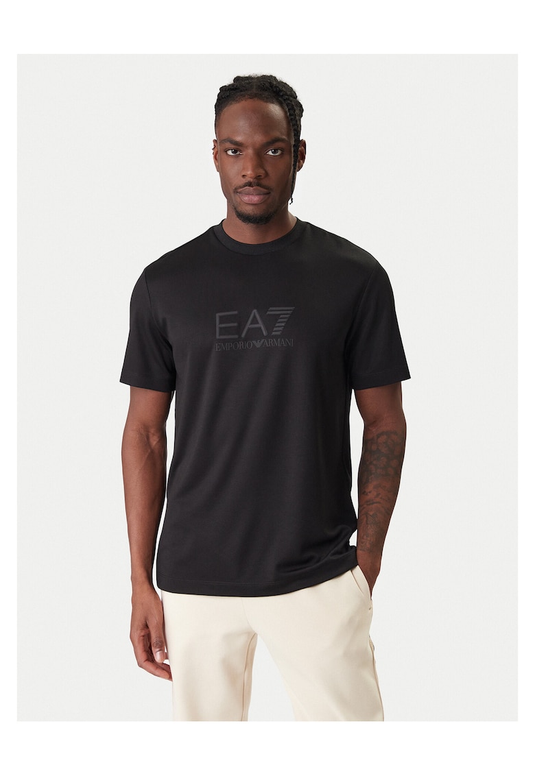 Tricou Barbati - Emporio Armani - 70% modal - 30% poliester - Negru - Negru