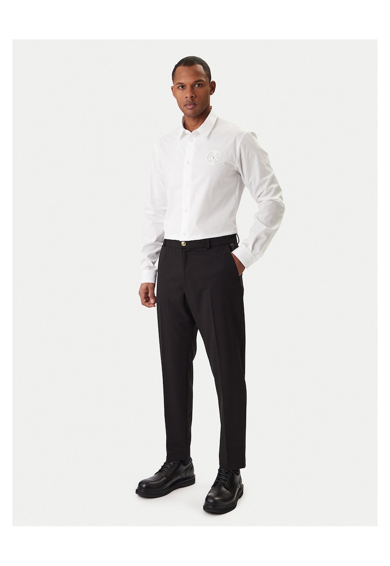 Camasa barbati - bumbac - alb - sistem inchidere nasturi