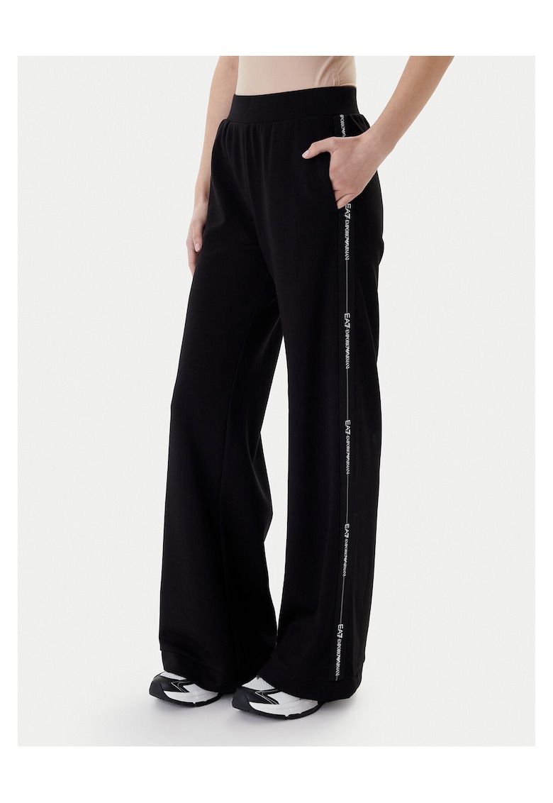 Pantaloni dama - poliester - evazati - negru