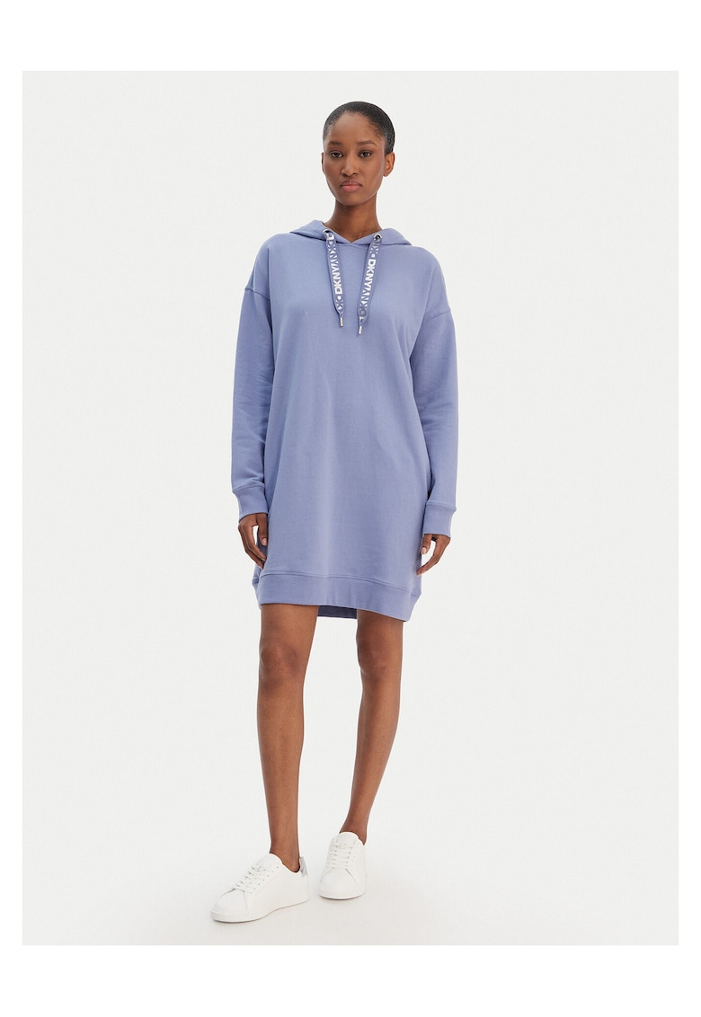 Rochie tricotata - bumbac - albastru