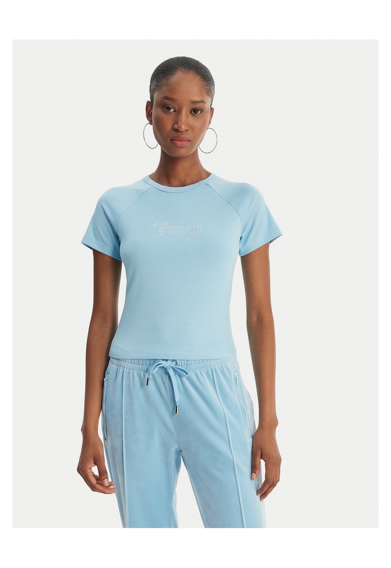 Tricou dama - slim fit - albastru - 66% modal - 28% viscoza - 6% elastan