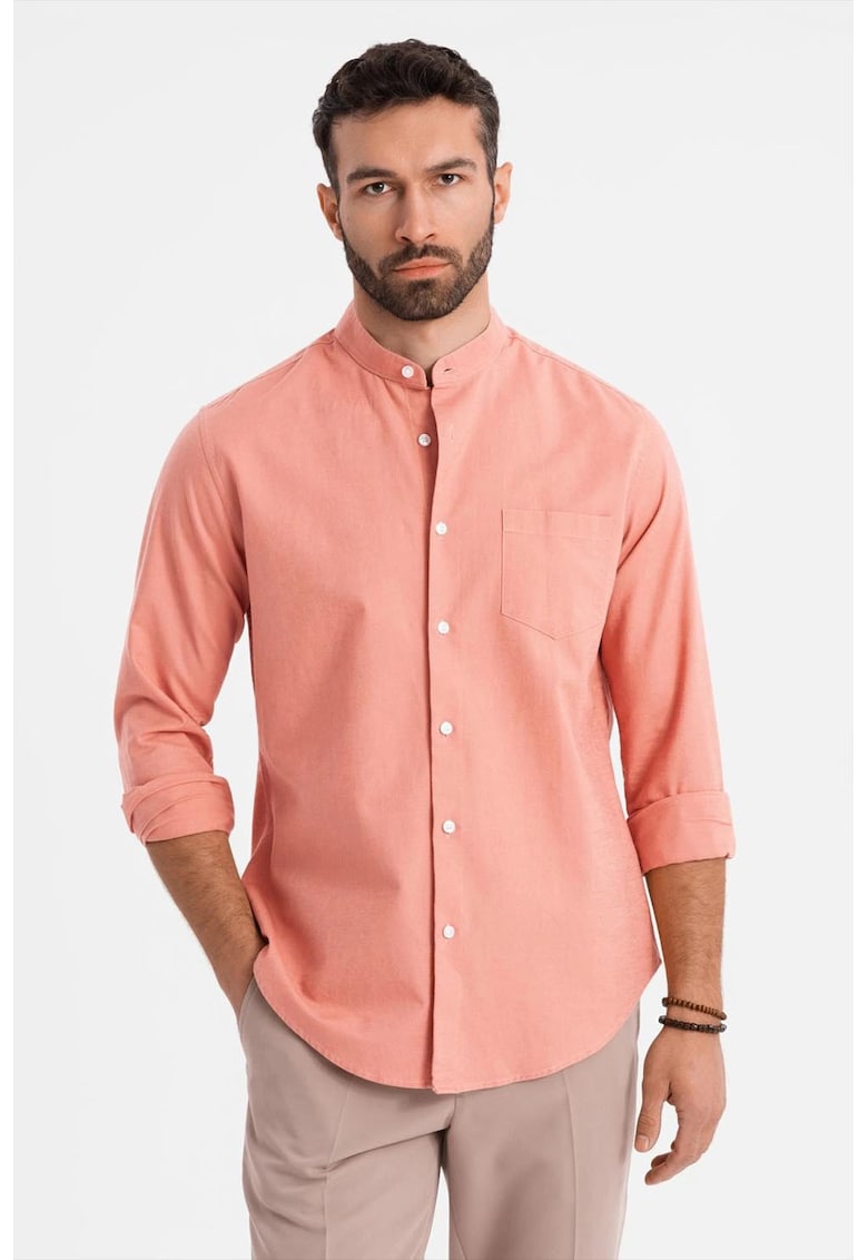 Camasa-tunica de in si bumbac - Roz somon