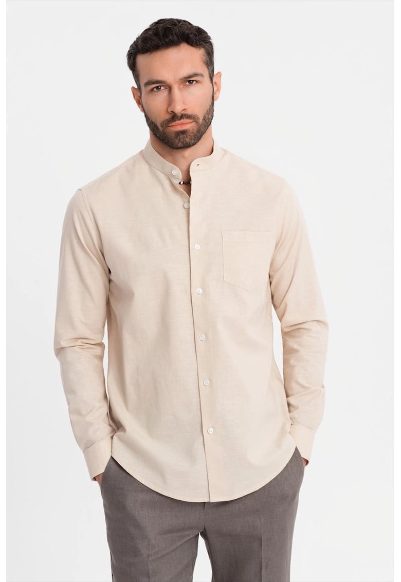 Camasa-tunica de in si bumbac - Bej