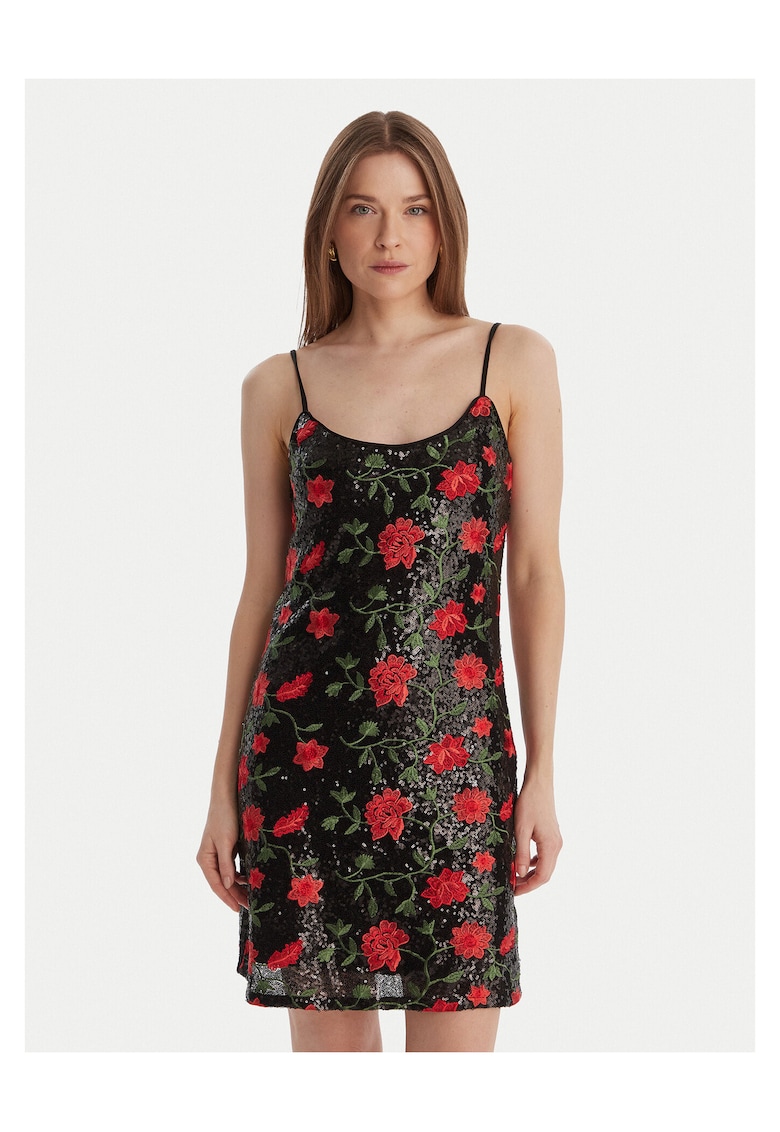 Rochie de cocktail - fermoar - negru - poliester - Negru