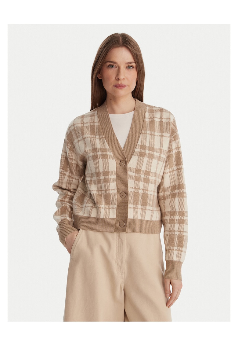 Cardigan dama - inchidere cu nasturi - bej - viscoza/poliester - Bej
