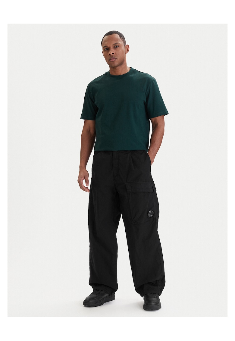 Pantaloni barbati - bumbac - negru - fermoar - Negru