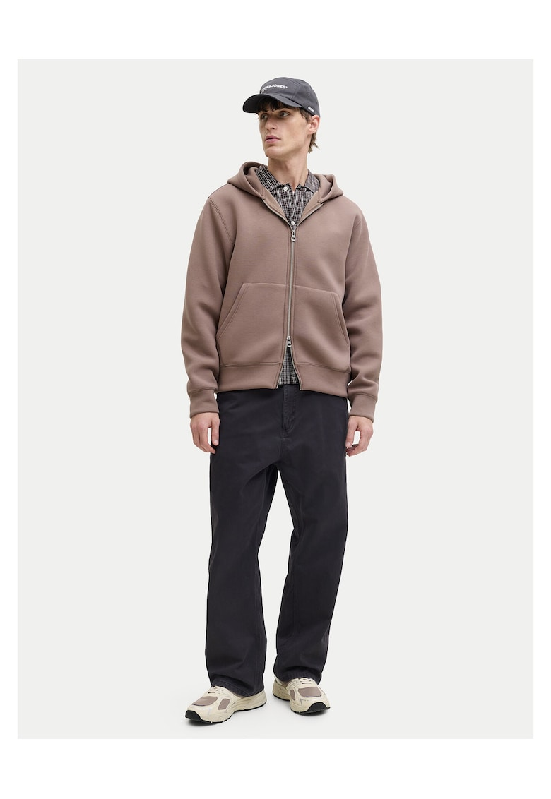 Pantaloni barbati - din bumbac organic - fermoar - negru