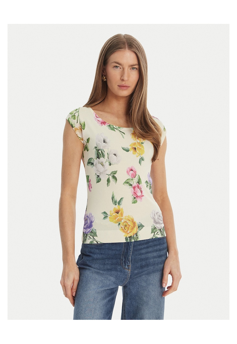 Bluza dama - 65% viscoza - 35% poliamida - bej - colorat