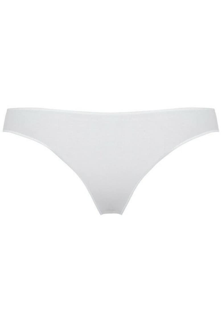 Set 3 perechi chiloti brazilieni bumbac cu talia joasa 3490 0003 - Alb