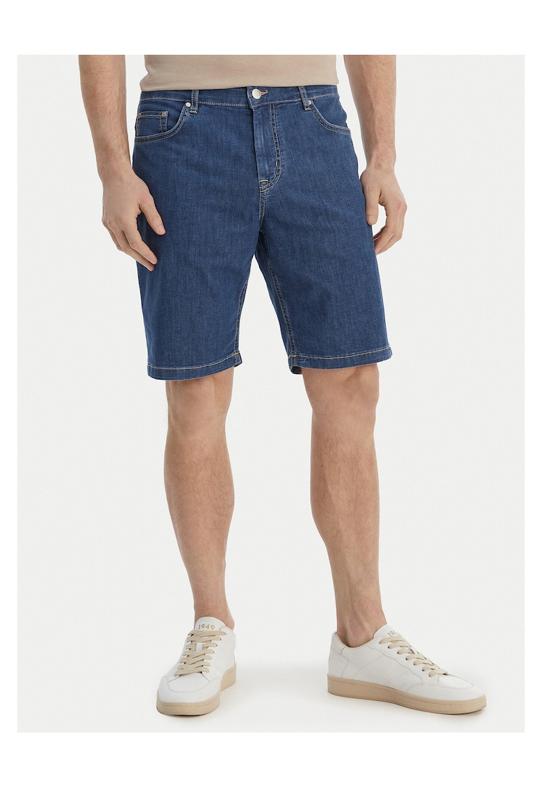 Pantaloni scurti barbati - slim fit - albastru - bumbac