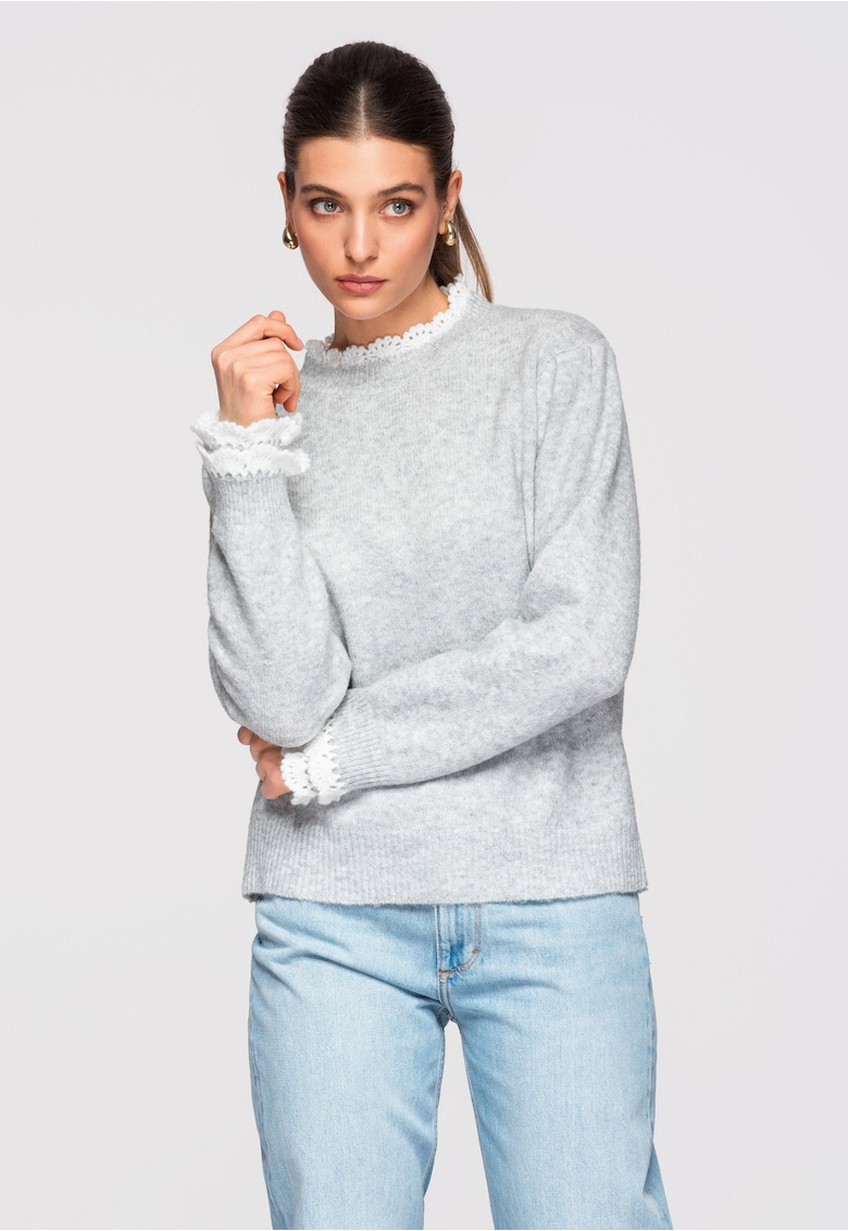 Pulover din amestec de lana OW-SWSW-0105 - Gri