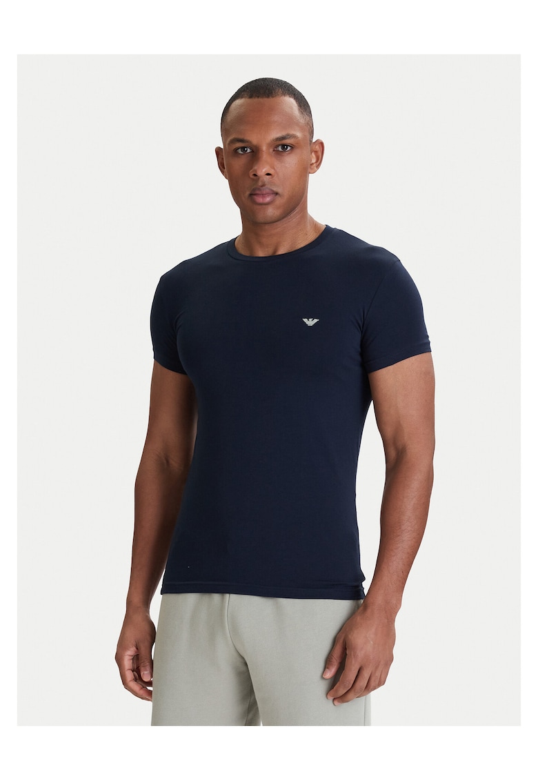 Tricou Slim fit - Bleumarin - Bumbac -