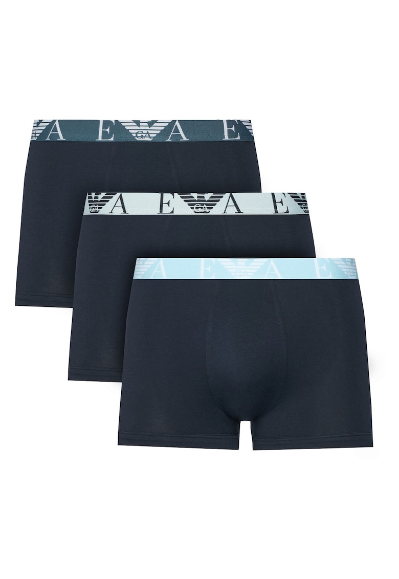 Set 3 perechi boxeri Emporio Armani - bumbac - bleumarin - 95% bumbac - 5% elastan