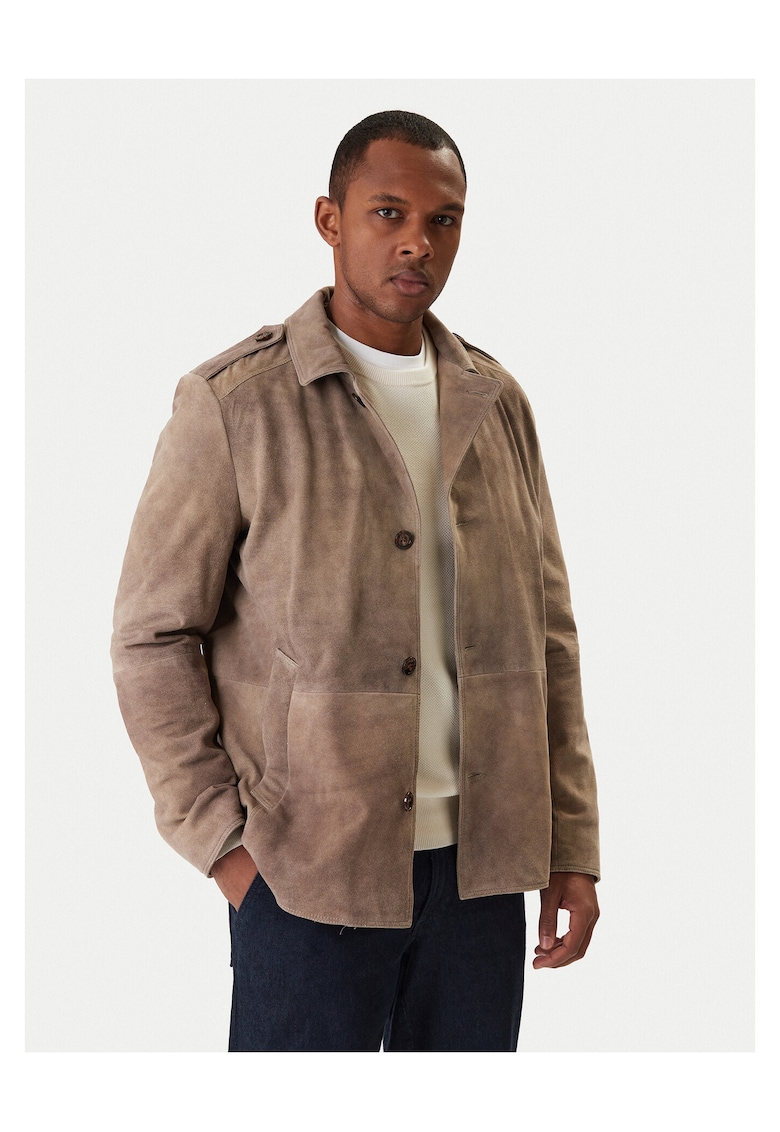 Geaca barbati - piele naturala - bej - 100% bumbac - Bej