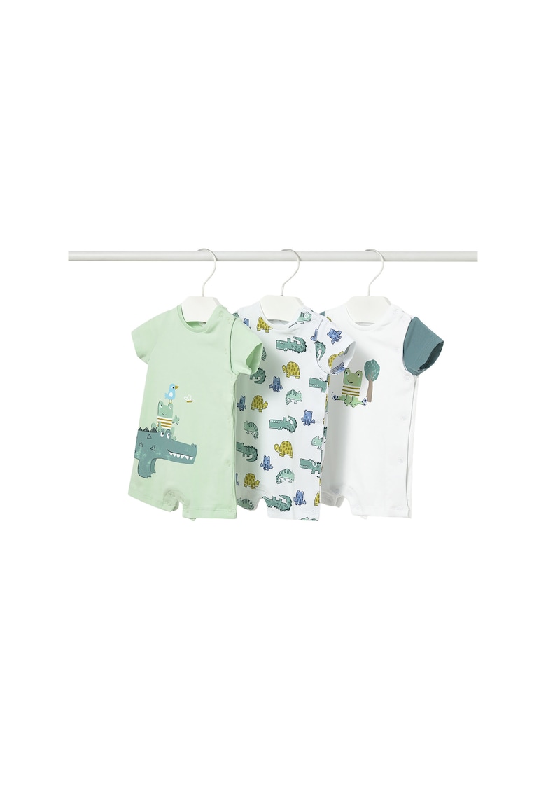 Set salopete Bebelusi - Colorat - Verde - Bumbac