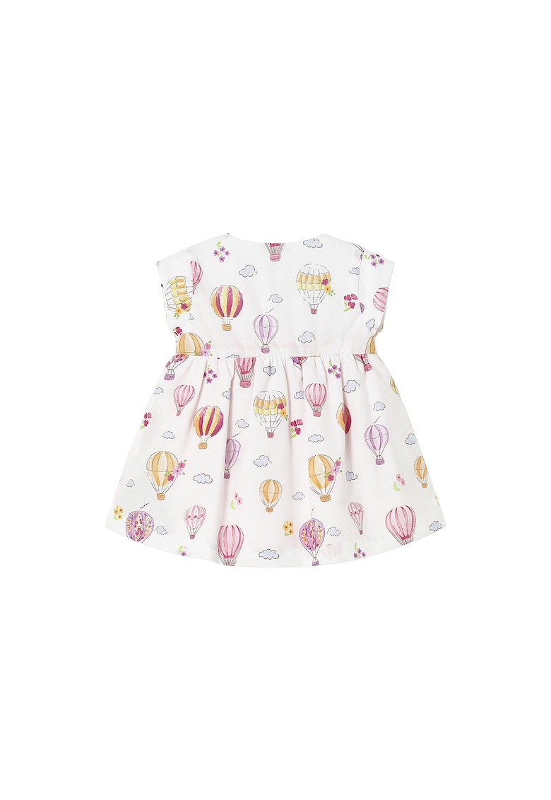 Rochie de zi Fete - Alb - Roz - bumbac
