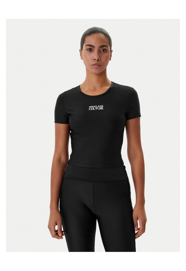 Tricou dama slim fit - poliamida/elastan - negru