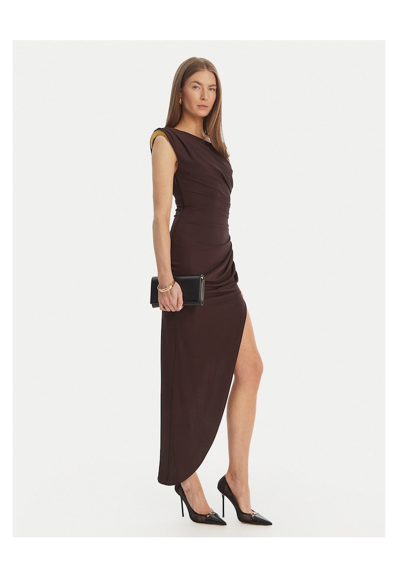 Rochie de cocktail maro - viscoza - Maro