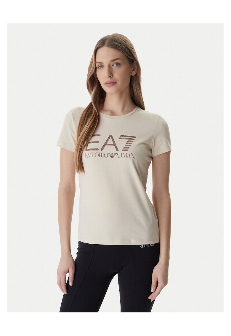 Tricou dama - bumbac/elastan - bej