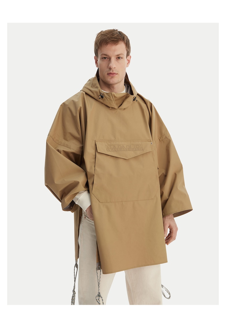 Geaca de ploaie unisex - supradimensionata - bej - poliester -