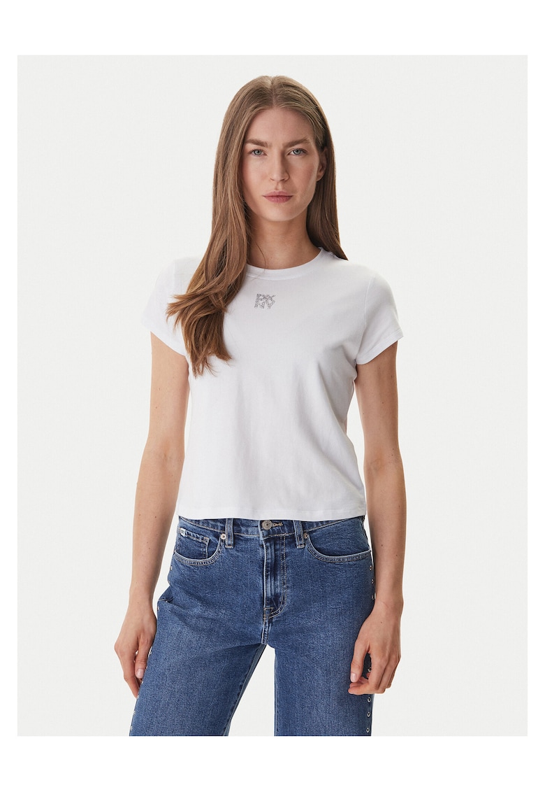 Tricou dama - bumbac/elastan - alb