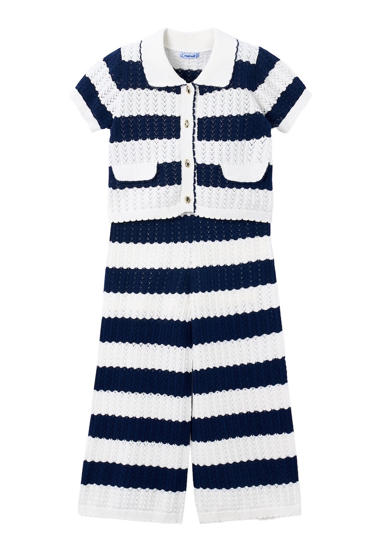 Compleu copii - pantaloni - dungi - bumbac - Bleumarin