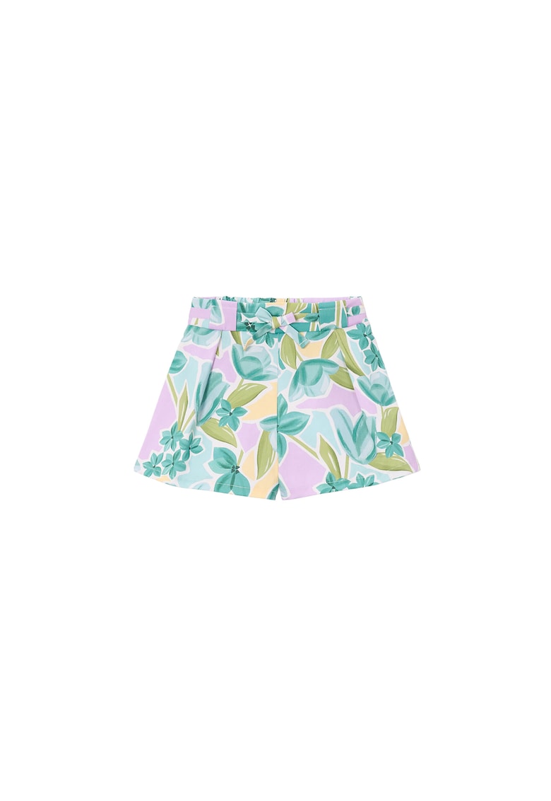 Fusta-pantalon fete - Din bumbac - Model floral - Multicolor