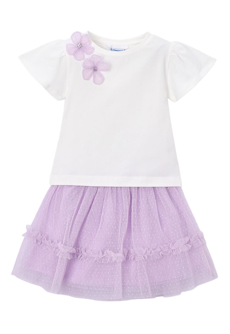 Set vestimentar Fete - Alb-Violet - Mov