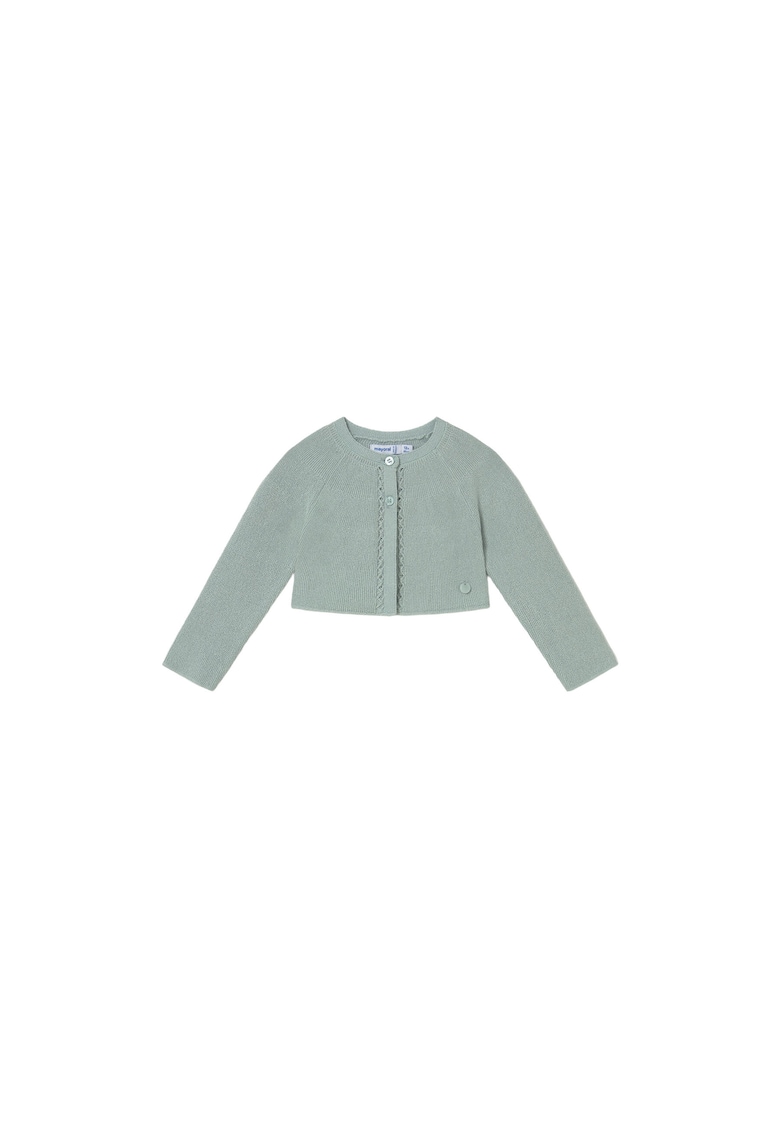 Cardigan copii - bumbac - nasturi - verde