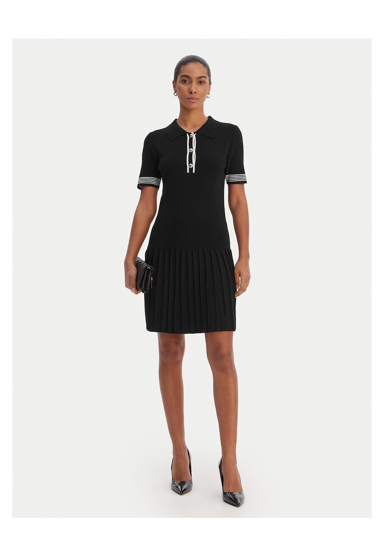 Rochie tricotata - 70% viscoza - 30% poliamida - negru