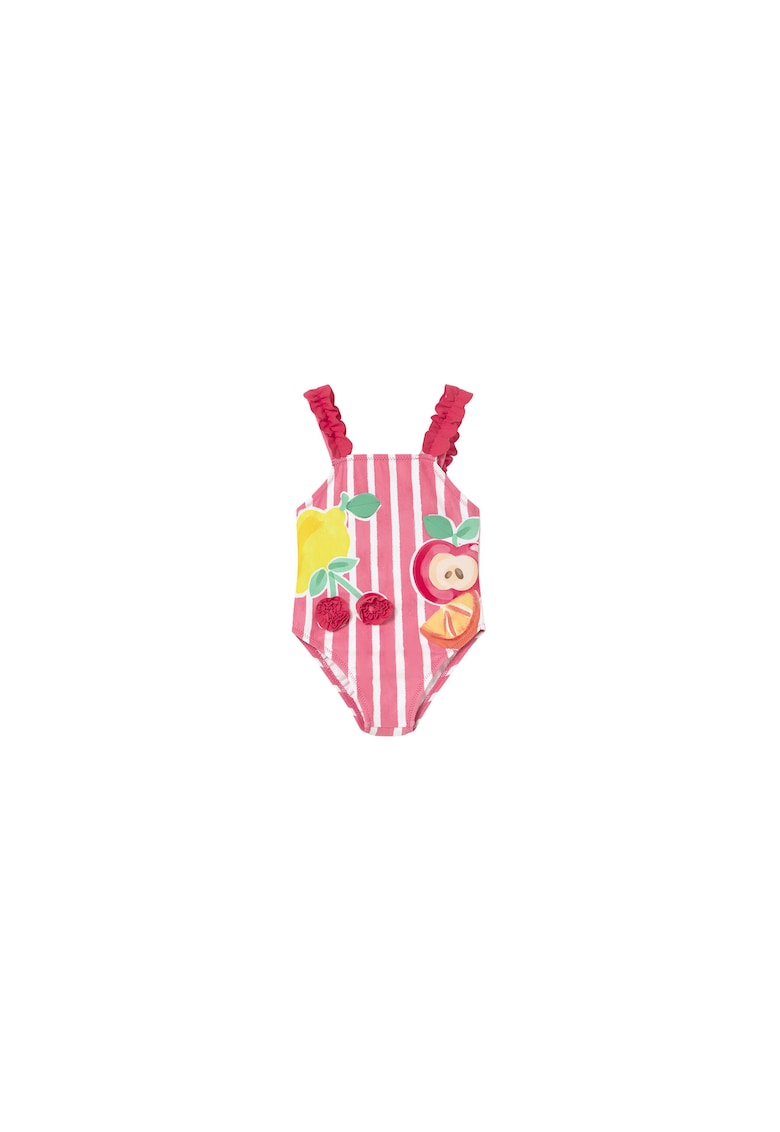 Costum de baie copii dungi rosu - Multicolor