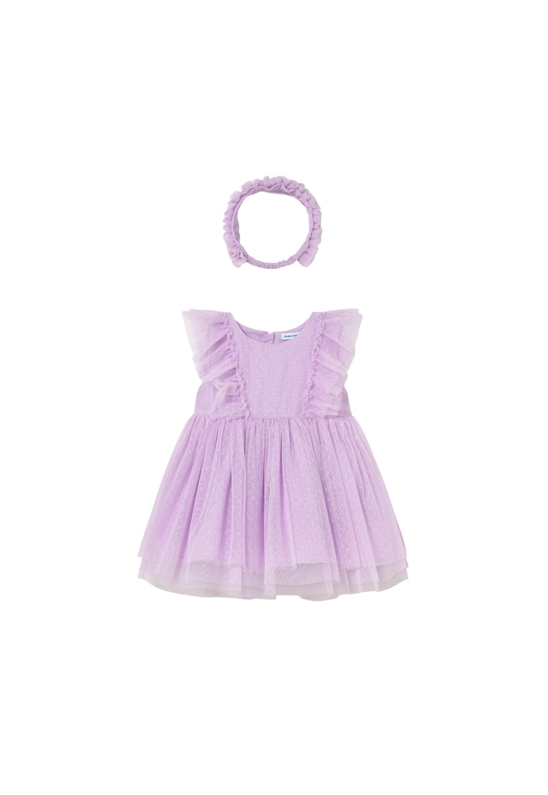 Rochie fete - poliester - fermoar - Violet/Mov
